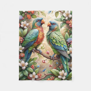 Two Parrots Fleece Blanket