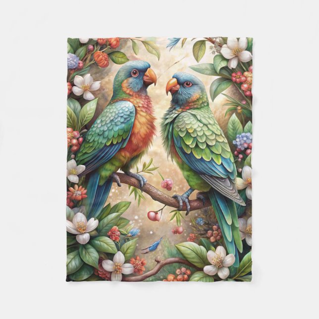 Two Parrots Fleece Blanket (Front)