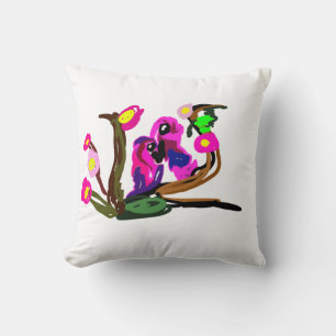 Two parrots live throw pillow