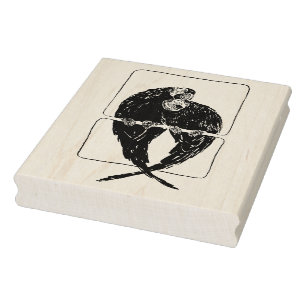 Two Parrots Wood Art Stamp