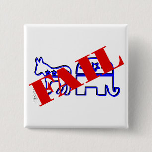 Two Party System Fail 2 Inch Square Button