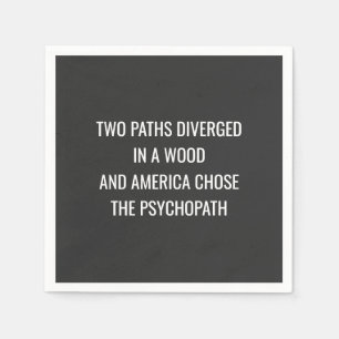 TWO PATHS DIVERGED  NAPKIN