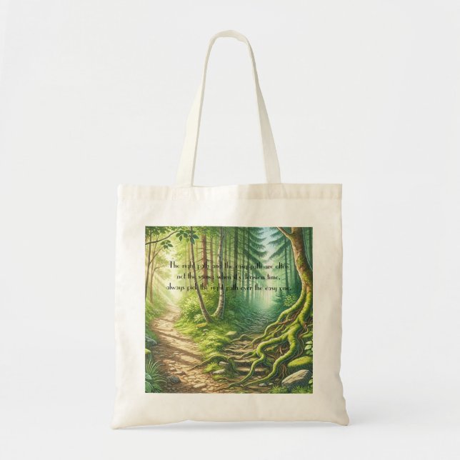 Two Paths & Quote	 Tote Bag (Front)