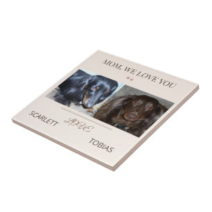Two Paws Bless Mom With Love Tile