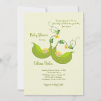 Two Pea Pods Vertical Baby Shower Invitation