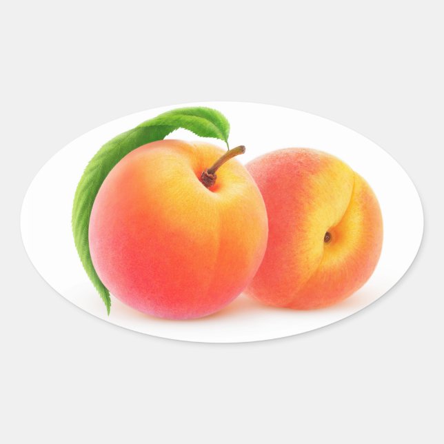 Two peaches oval sticker (Front)