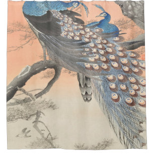 Two Peacocks On Tree Branch By Ohara Koson