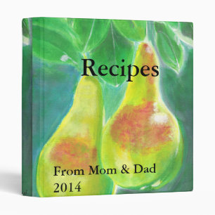 Two Pears Hanging from Tree Picture Recipe Binder