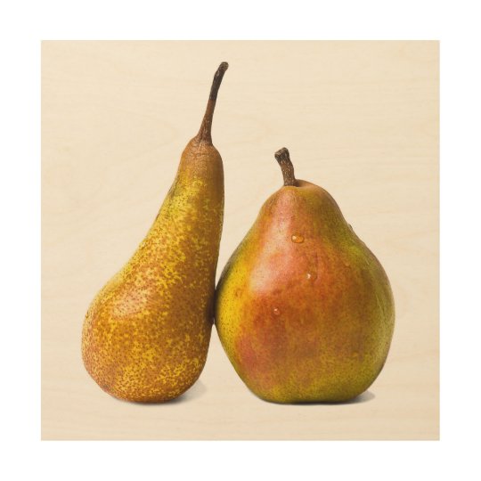 Two pears wood print