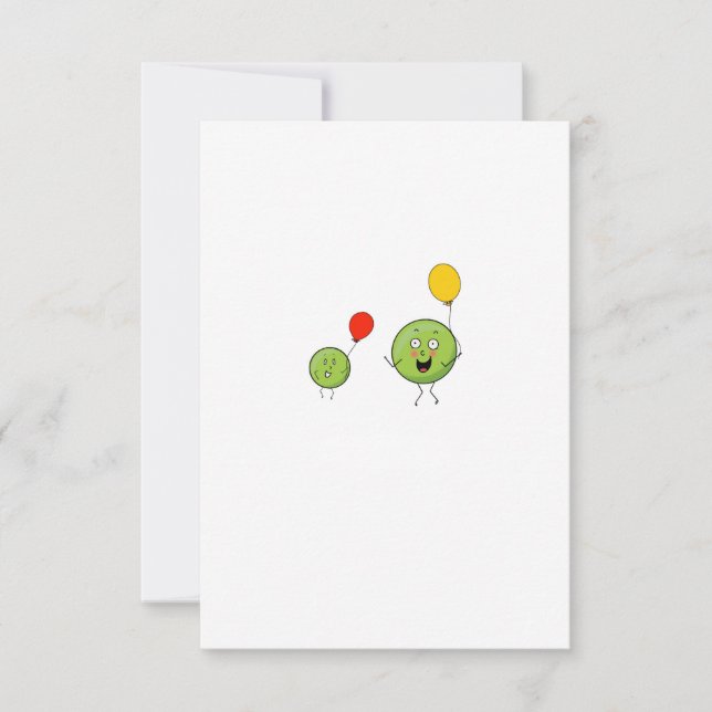 Two peas, cute pea theme thank you card (Front)