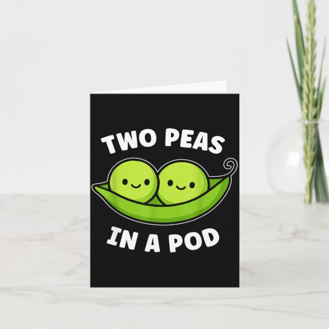 Two Peas In A D Cute Kawaii Funny  Card (Front)