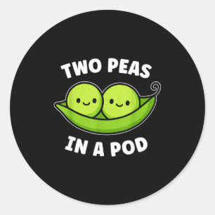 Two Peas In A D Cute Kawaii Funny  Classic Round Sticker