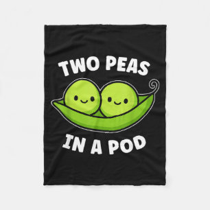 Two Peas In A D Cute Kawaii Funny  Fleece Blanket
