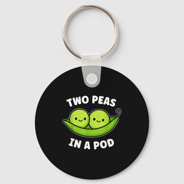 Two Peas In A D Cute Kawaii Funny  Keychain (Front)