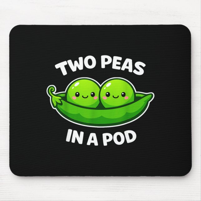 Two Peas In A D Cute Kawaii Funny  Mouse Pad (Front)