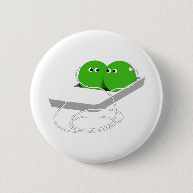 Two Peas In A Pod 2 Inch Round Button (Front)