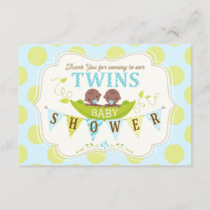 Two Peas in a Pod African Twin Boys Thank You Card