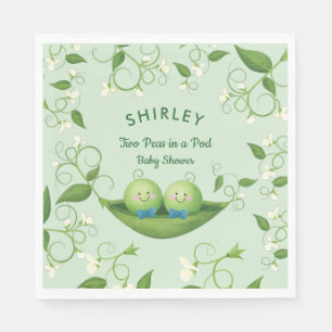 Two Peas in a Pod Baby Boy Twin Shower    Napkin