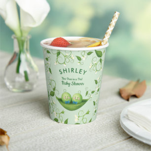 Two Peas in a Pod Baby Boy Twins Shower    Paper Cups