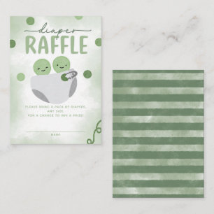 Two Peas in a Pod Baby Shower Diaper Raffle Enclosure Card