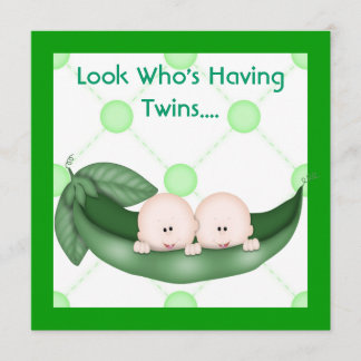 TWO PEAS IN A POD BABY SHOWER  INVITATION  GIRL OR