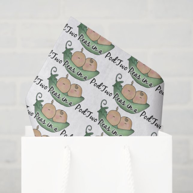 Two peas in a pod baby shower tissue paper (Gift Bag)