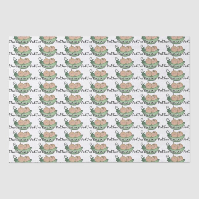 Two peas in a pod baby shower tissue paper (Front)