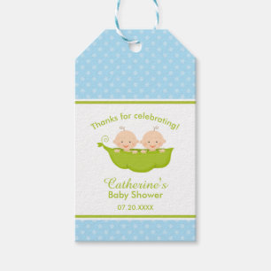 Two Peas in  a Pod, Blue Twins Gift Tags