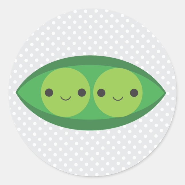 Two Peas in a Pod Classic Round Sticker (Front)