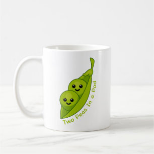 Two Peas In a Pod Cute and Funny Idiom Cartoon Mug