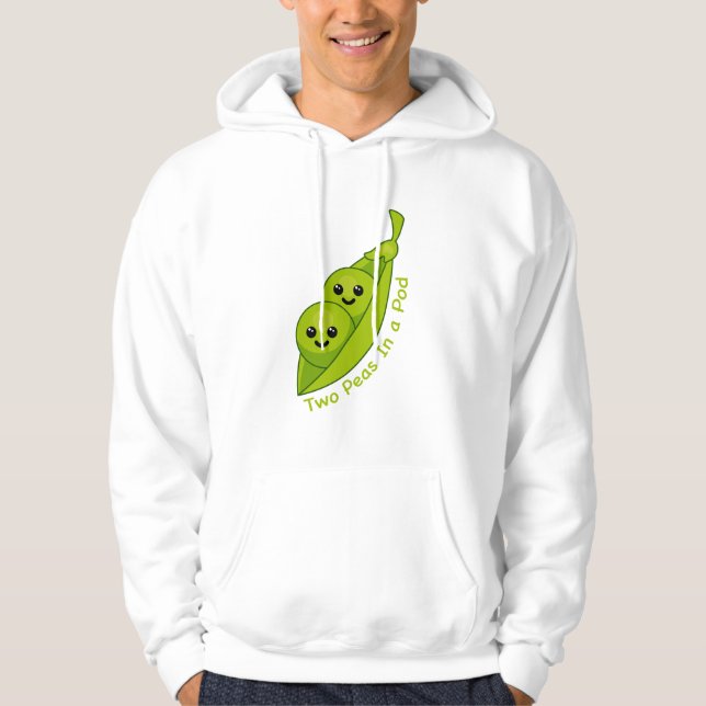 Two Peas In a Pod Cute and Punny T-shirt Hoodie (Front)