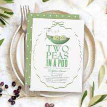 Two Peas in a Pod Green Bow Twin Baby Shower