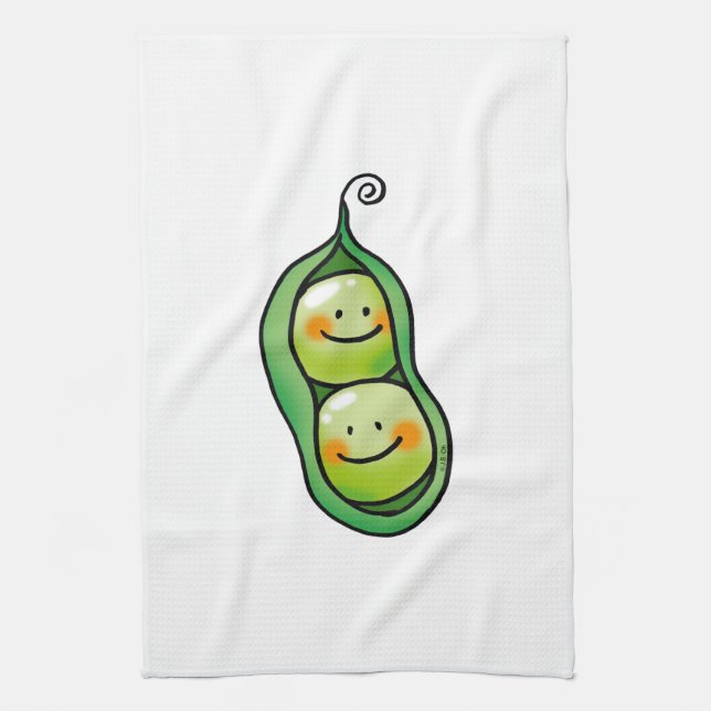 two peas in a pod kitchen towel (Vertical)