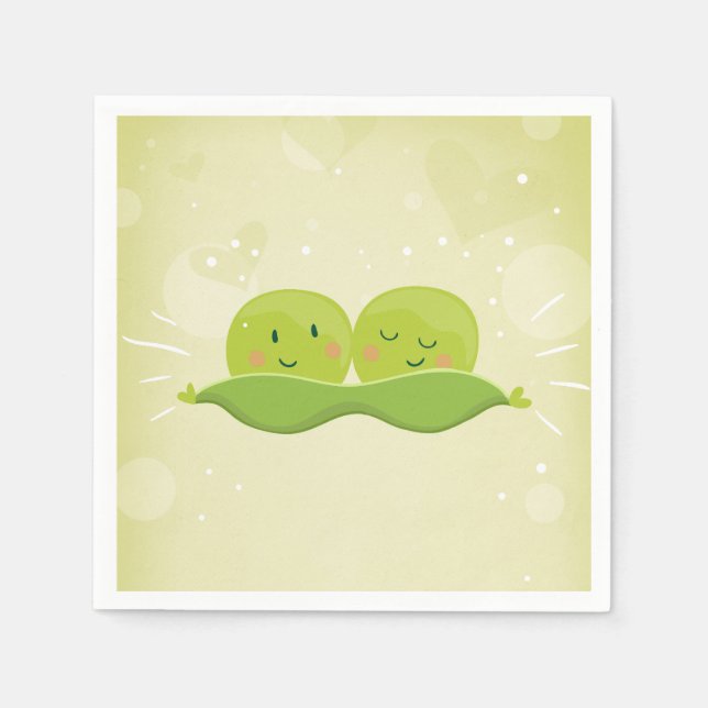 Two peas in a pod Paper Napkin Twins Baby shower (Front)