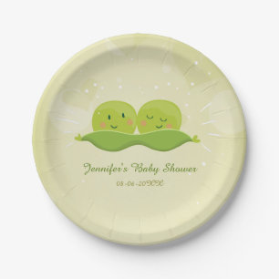 Two peas in a pod Paper Plates Baby Shower Twins