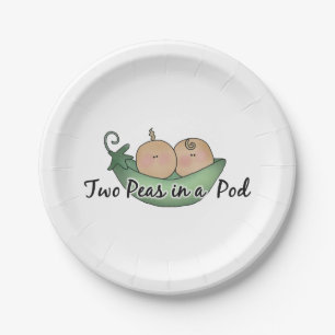 Two peas in a pod party paper plate