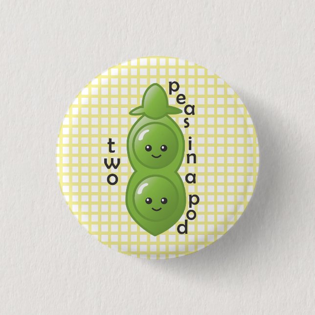 Two Peas in a Pod - Peas 1 Inch Round Button (Front)