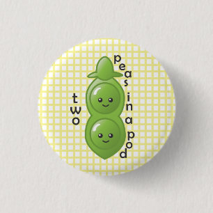 Two Peas in a Pod - Peas 1 Inch Round Button