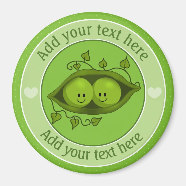 Two Peas In A Pod Personalized Magnet (Front)