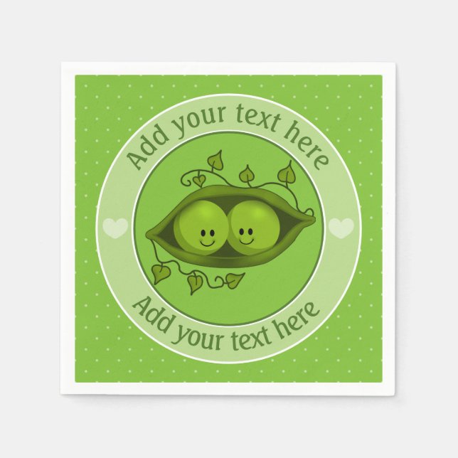 Two Peas In A Pod Personalized Napkin (Front)