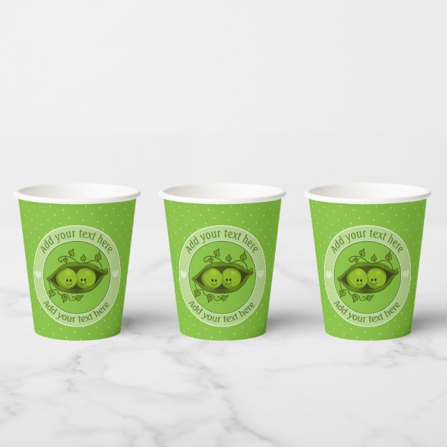 Two Peas In A Pod Personalized Paper Cups (Multi)