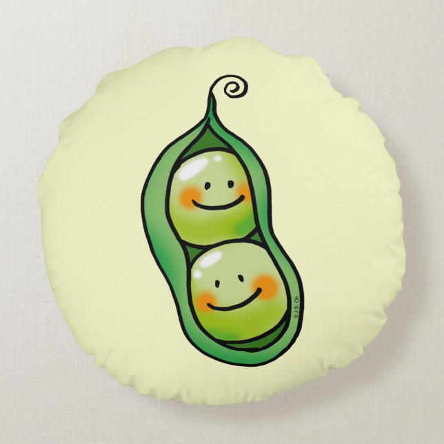 Two peas in a pod round pillow (Back)