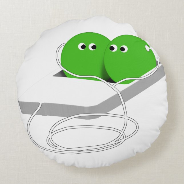 Two Peas In A Pod Round Pillow (Back)
