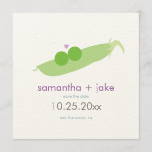 Two Peas in a Pod Save the Date: Cream Felt Paper Save The Date