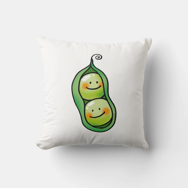 two peas in a pod throw pillow (Front)