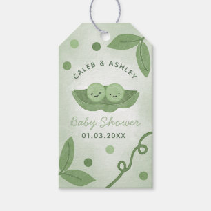 Two Peas In a Pod Twin Boy Baby Shower Favour Gift Tags