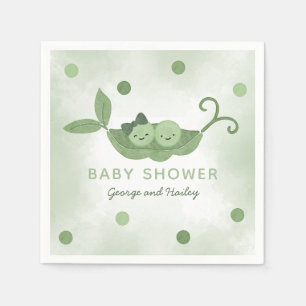 Two Peas In a Pod Twin Boy Girl Baby Shower Napkin