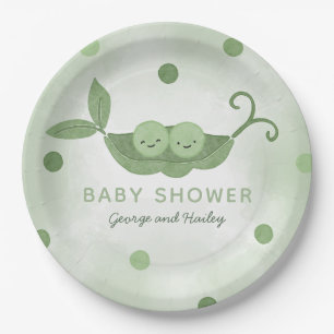 Two Peas In a Pod Twin Boys Baby Shower Paper Plate