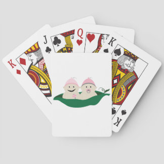 Two Peas in a Pod Twins Baby Girls Playing Cards