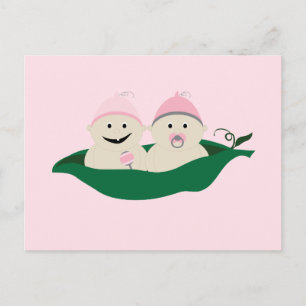 Two Peas in a Pod Twins Baby Girls Postcard